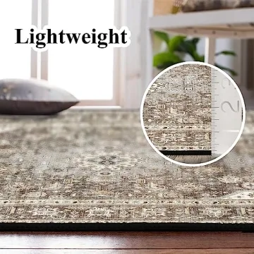HILORUUG Washable Area Rug 8x10 Soft Vintage Design