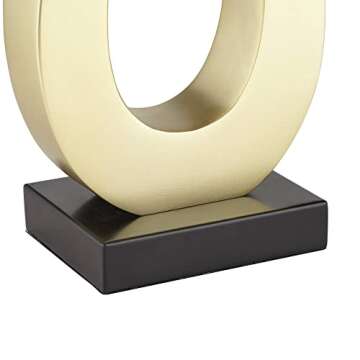 360 Lighting Simone Modern Table Lamps 28" Tall Set of 2 with USB Charging Port Sculptural Gold Metal White Rectangular Shade Decor Living Room Bedroom House Bedside Nightstand Home Office