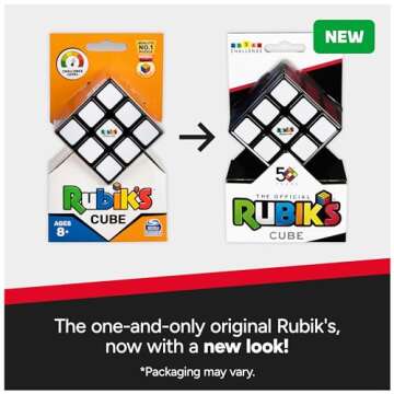Rubik’s Cube, The Original 3x3 Color-Matching Puzzle Classic Problem-Solving Challenging Brain Teaser Fidget Toy, Packaging May Vary, for Adults & Kids Ages 8 and up