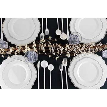 Novelty Modern Flatware, Cutlery, Disposable Plastic Salad forks Luxury White 64 Count