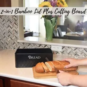 Baking & Beyond Bread Box with Bamboo Cutting Board