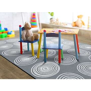 Flagship Carpets Circles Abstract Educational Area Rug for Kids Room Seating Décor, Children's Clas...