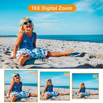 VAHOIALD 4K Digital Camera for Photography, Autofocus with Viewfinder 16X Anti-Shake Video Vlogging YouTube Compact Point and Shoot Cameras 32GB SD Card, Black and Silver