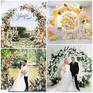 Wokceer Wedding Arch 7.2FT Round Backdrop Stand Gold Metal Circle Backdrop Stand Circle Balloon Arch Stand Frame for Birthday Party Bridal Shower Anniversary Ceremony Candy Tables Celebration