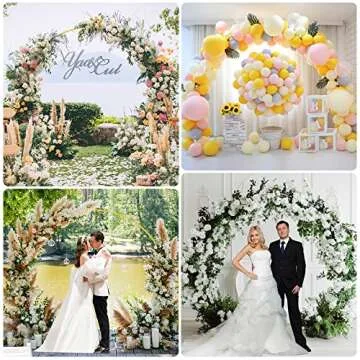 Wokceer Wedding Arch 7.2FT Round Backdrop Stand Gold Metal Circle Backdrop Stand Circle Balloon Arch Stand Frame for Birthday Party Bridal Shower Anniversary Ceremony Candy Tables Celebration