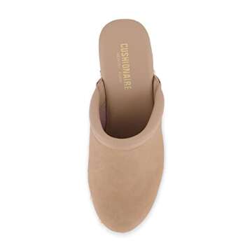 CUSHIONAIRE Women's Guest Faux Wood Clog with Memory Foam Padding, Wide Widths Available, Sand 11