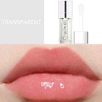 Sea-Maid Lip Oil, Hydrating Lip Gloss Tinted Lip Balm Transparent Lip Care, Big Brush Head Glitter S...