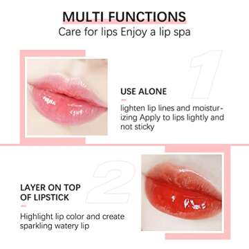 Sea-Maid Lip Oil, Hydrating Lip Gloss Tinted Lip Balm Transparent Lip Care, Big Brush Head Glitter Shine, Long Lasting Nourishing Non-sticky Fresh Texture