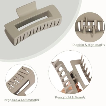 CHANDAT 4.1 Inch Large Hair Clips - 8 Pcs for Thick Hair