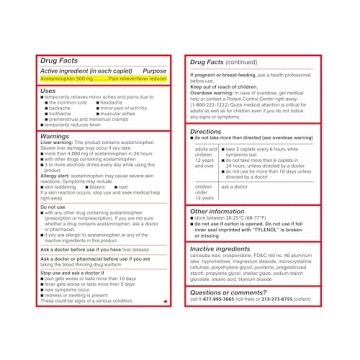 Tylenol Extra Strength Caplets for Pain Relief & Fever