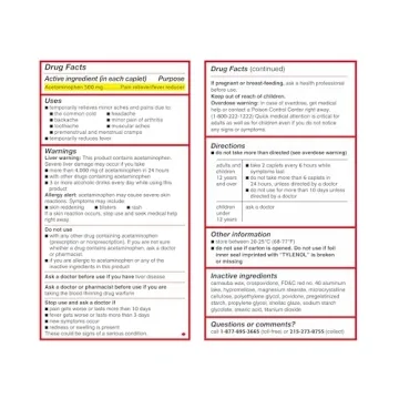 Tylenol Extra Strength Caplets for Pain Relief & Fever