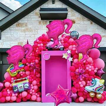 CYMYLAR Pink Girls Head Balloons 3Pcs 28 INCH Hot Pink Doll Balloons Pink Princess Balloons for Birthday Party Decorations Doll Theme Birthday Party Decorations (hot pink)