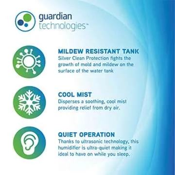 Pure Guardian H910BL Ultrasonic Humidifier for Small Rooms