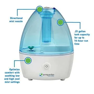 Pure Guardian H910BL Ultrasonic Humidifier for Small Rooms
