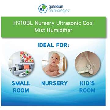 Pure Guardian H910BL Ultrasonic Humidifier for Small Rooms