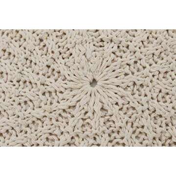 Modern Hand Knitted Footstool for Home Decor and Comfort