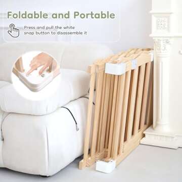 UInxiy Wooden Playpen & Wooden Playard for Babies and Toddlers，Wooden Large Shape & Size Adjustable Baby Fence,Corrales para Bebes and Baby Activity Centers with Locking Gate,Indoor use