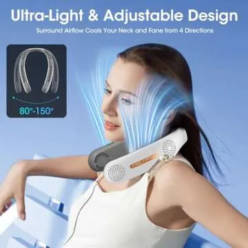 MSEVC Portable Neck Fan with 6000mAh Battery - Stay Cool Anywhere!