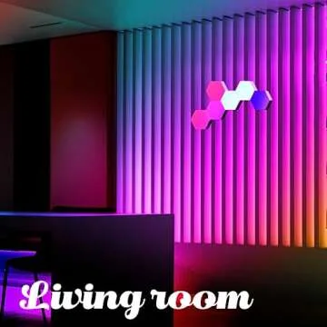 ODISTAR Remote Control Hexagon Wall Light,Smart Wall-Mounted Touch-Sensitive DIY Geometric Modular Assembled RGB led Colorful Light with USB-Power,Used in Bedroom (6-Pack)