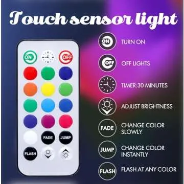 ODISTAR Remote Control Hexagon Wall Light,Smart Wall-Mounted Touch-Sensitive DIY Geometric Modular Assembled RGB led Colorful Light with USB-Power,Used in Bedroom (6-Pack)