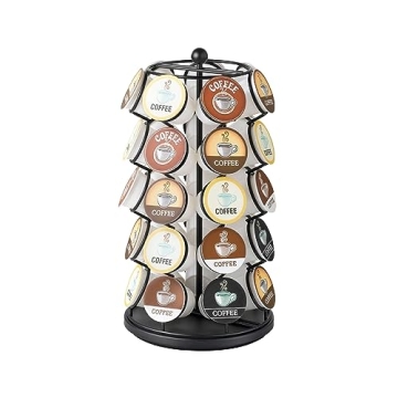Nifty K Cup Holder - 35 Pod Carousel | 360-Degree Spin, Modern Black Design