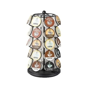 Nifty K Cup Holder - 35 Pod Carousel | 360-Degree Spin, Modern Black Design