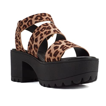 Soda ACCOUNT Stylish Women’s Open Toe Block Heel Sandals