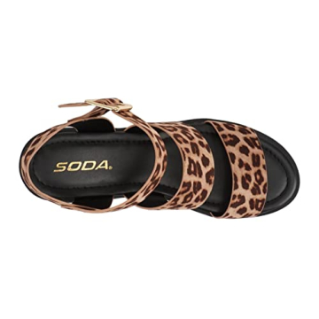 Soda ACCOUNT Stylish Women’s Open Toe Block Heel Sandals
