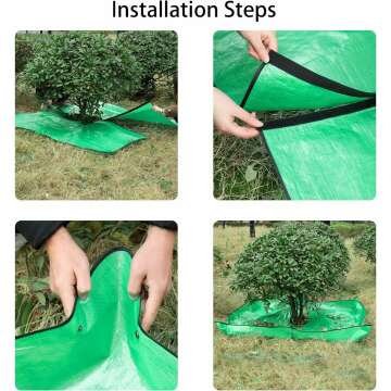 Durable Landscape Tarp with 12" Pruning Hole