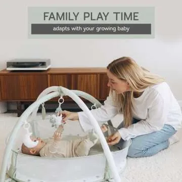 Aila+Aiden 6-in-1 XL Play Mat & Play Gym, Baby Gym, Baby Activity Gym, Sensory Exploration and Motor Skill Development Toys (Sage)