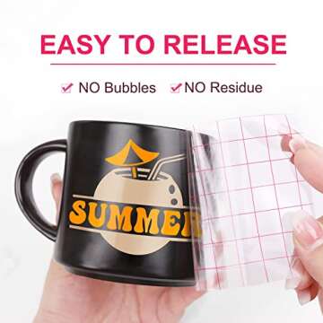 TECKWRAP Vinyl Transfer Tape 12inch x 10ft Roll for Crafting