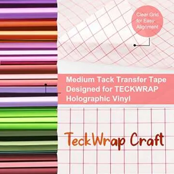 TECKWRAP Vinyl Transfer Tape 12inch x 10ft Roll for Crafting