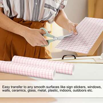 TECKWRAP Vinyl Transfer Tape 12inch x 10ft Roll for Crafting