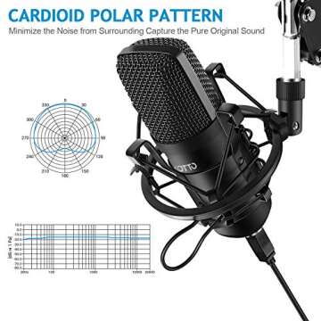 YOTTO USB Microphone Kit - 192KHZ Plug & Play Quality