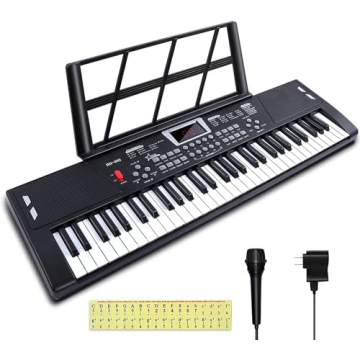 AersGu Piano Keyboard - 61 Key Keyboard Piano, Electric Piano Music Keyboard with Teaching Mode, Mic...
