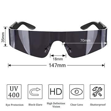 Rimless Futuristic Wrap Around Sunglasses for All