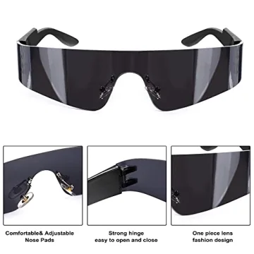 Rimless Futuristic Wrap Around Sunglasses for All