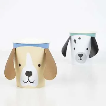 Meri Meri Puppy Cups 8 Pack for Fun Party Decor