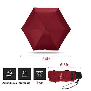 Elvira Mini Lightweight UV Protection Travel Umbrella