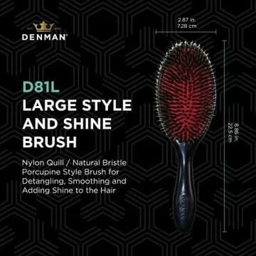 Denman Cushion Hair Brush Large for Detangling and Grooming