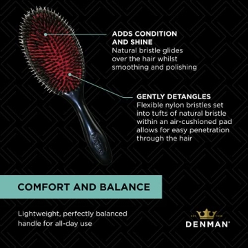 Denman Cushion Hair Brush Large for Detangling and Grooming