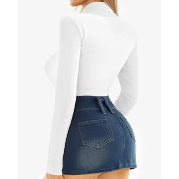MANGOPOP Long Sleeve Bodysuit for Women Thermal Top