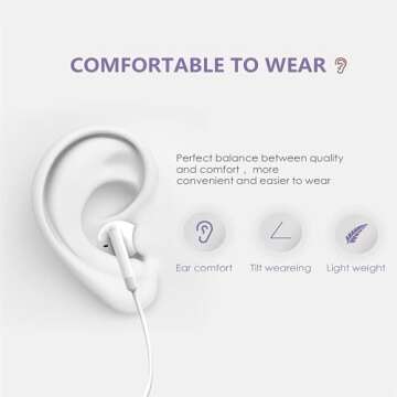 iPhone-Compatible Wired Earbuds with Mic & Volume Control
