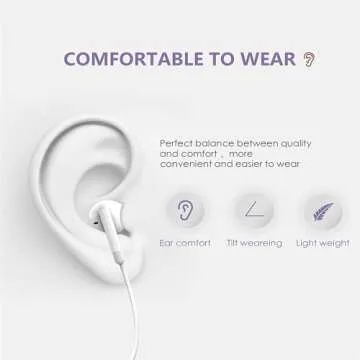 iPhone-Compatible Wired Earbuds with Mic & Volume Control