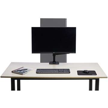 Amazon Basics Single Monitor Stand, Lift Engine Arm Mount, Black