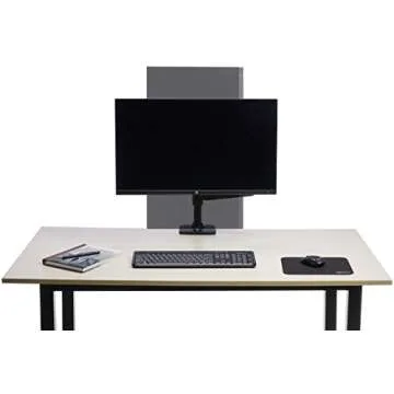 Amazon Basics Single Monitor Stand, Lift Engine Arm Mount, Black