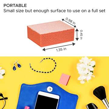 Karlash Nail Mini Orange Buffer Block File 80/100 Grit 2 Sided (130 Count)