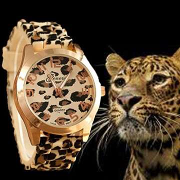 FANMIS Leopard Silicone Watch for Men and Women