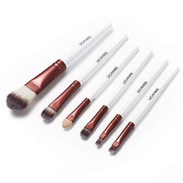 UCANBE 9 Colors Eyeshadow Palette + 6pcs Pro Makeup Brushes Set Highly Pigmented Matte Shimmer Blending Eye Shadows Powder Pallet Kit