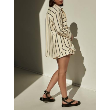 Tankaneo Women's Stylish Striped Pajama Set for Comfort